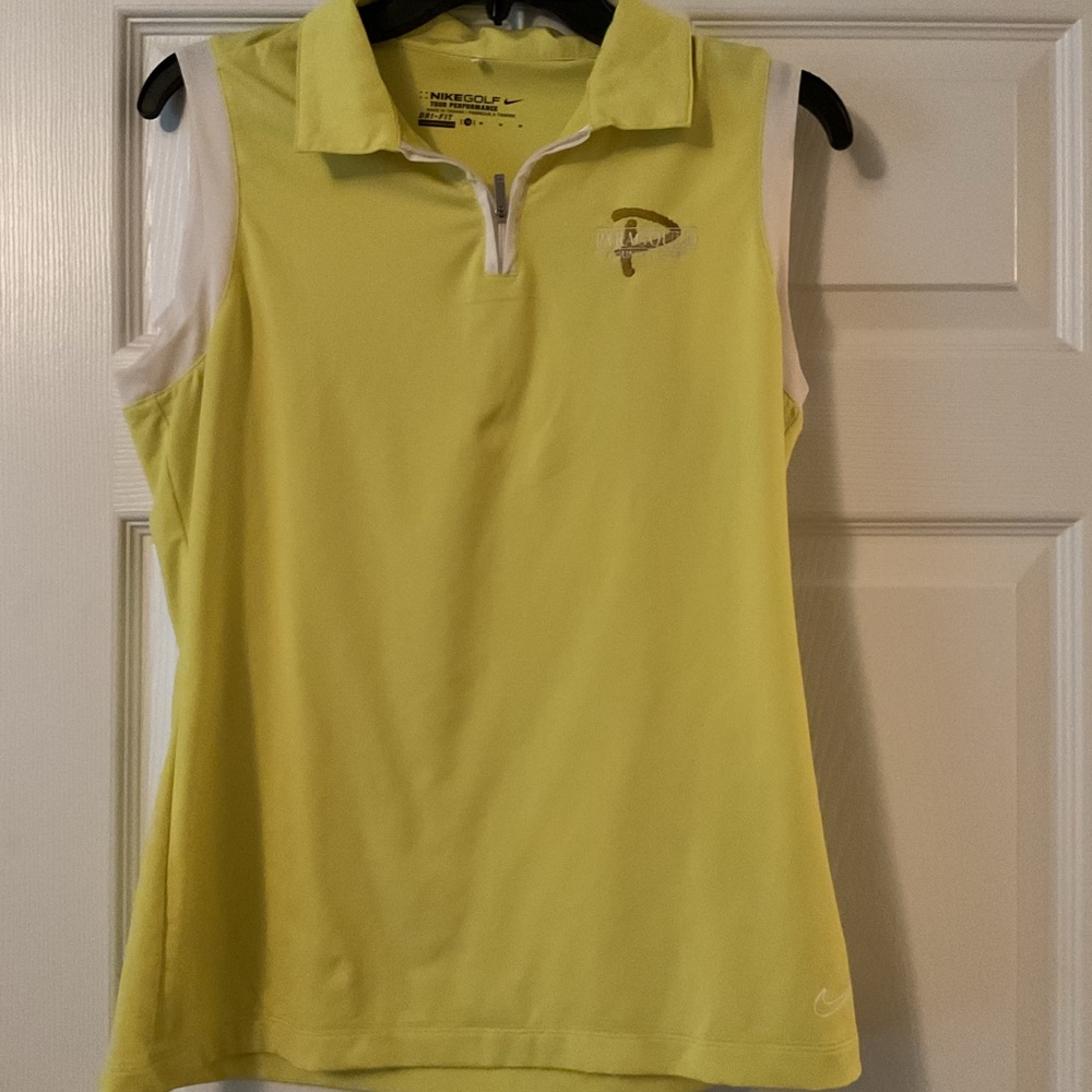 Nike Women's Vibrant Yellow Sleeveless Golf Top